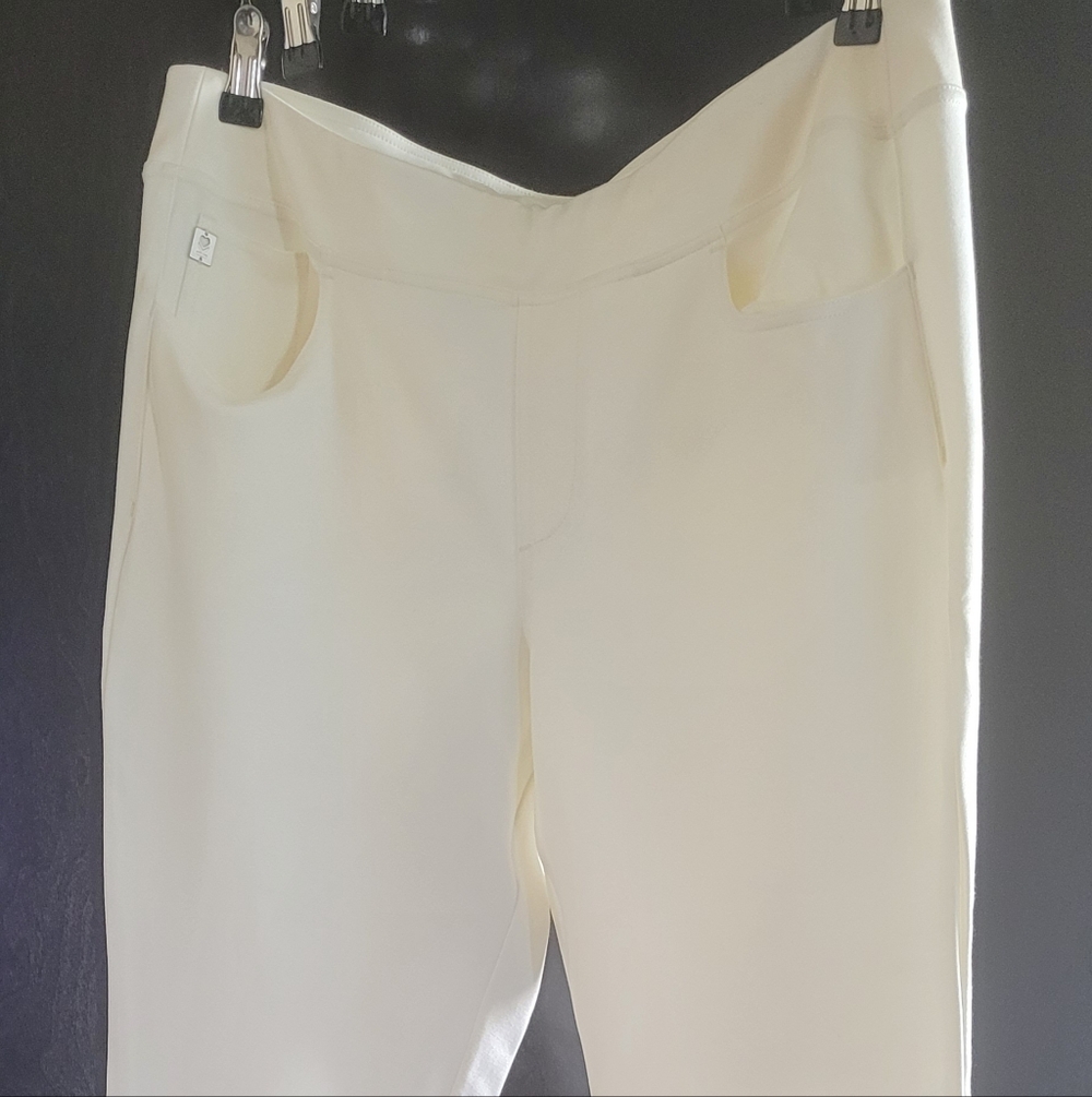 Belle by Kim Gravel Soft Cream Straight Leg Ponte Pants